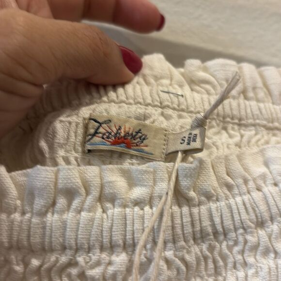 NWT FAHERTY Ramona Organic Cotton Shift Dress Egret White Puff Sleeve Top Small‌ - Picture 6 of 14